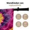 Tie dye - Hartvorm - Vlammen - Oranje Wandkleed katoen klein -sfeer2
