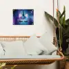 Eenhoorn - Sterren - Magisch - Blauw tuinposter los doek klein -sfeer7