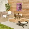 Panter - Luxe - Roze tuinposter los doek klein -sfeer4