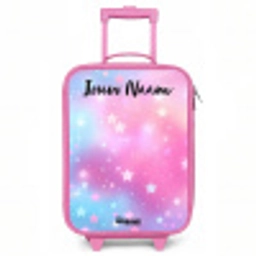 Sterren - Roze - Blauw Kinderkoffer - Roze klein -3d
