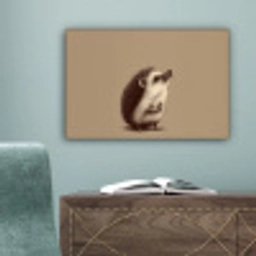Egel - Snuitje - Bruin - Stekels canvas 2cm klein -sfeer4