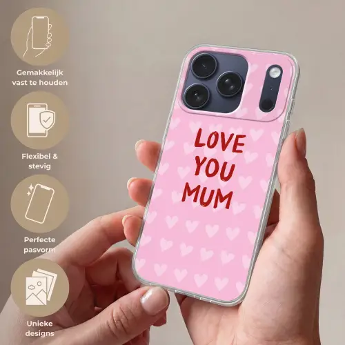 Love - Quote - Moeder - Rood Telefoonhoesje iPhone 17 Pro klein -sfeer3_NL