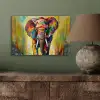 Olifant - Kunst - Schilderij - Dieren - Regenboog aluminium wit klein -sfeer2