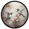 Kolibrie - Vogels - Bloemen - Planten Fotolijst rond zonder passe partout klein -3d