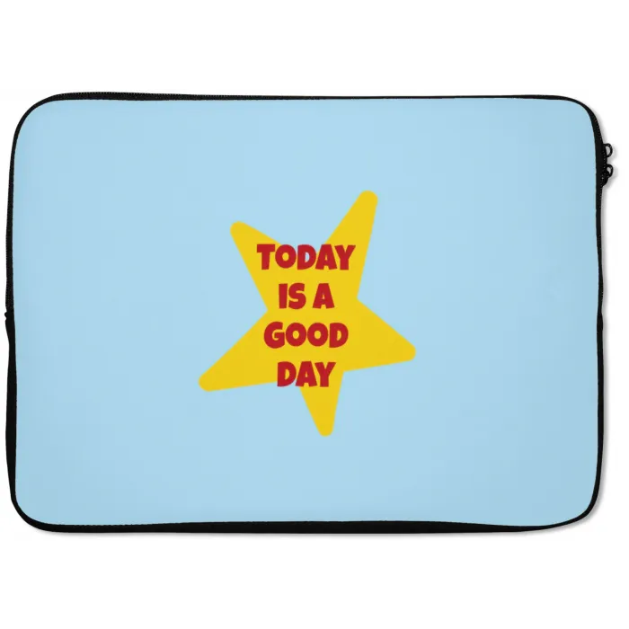 Ster - Today is a good day - Blauw laptophoes neopreen klein -zkaufland3dotto