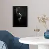 Koi - Vis - Wit - Zwart fotolijst zwart zonder passe partout klein -sfeer4
