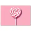 Snoep - Lolly - Hart- Roze tuinposter los doek groot -3d