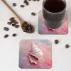 Schelp - Pastel - Pink onderzetter kurk middel -sfeer2