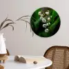 Bloemen - Wit - Bladeren - Lelietjes Wandcirkel kunststof plaat 5mm dik klein -sfeer4