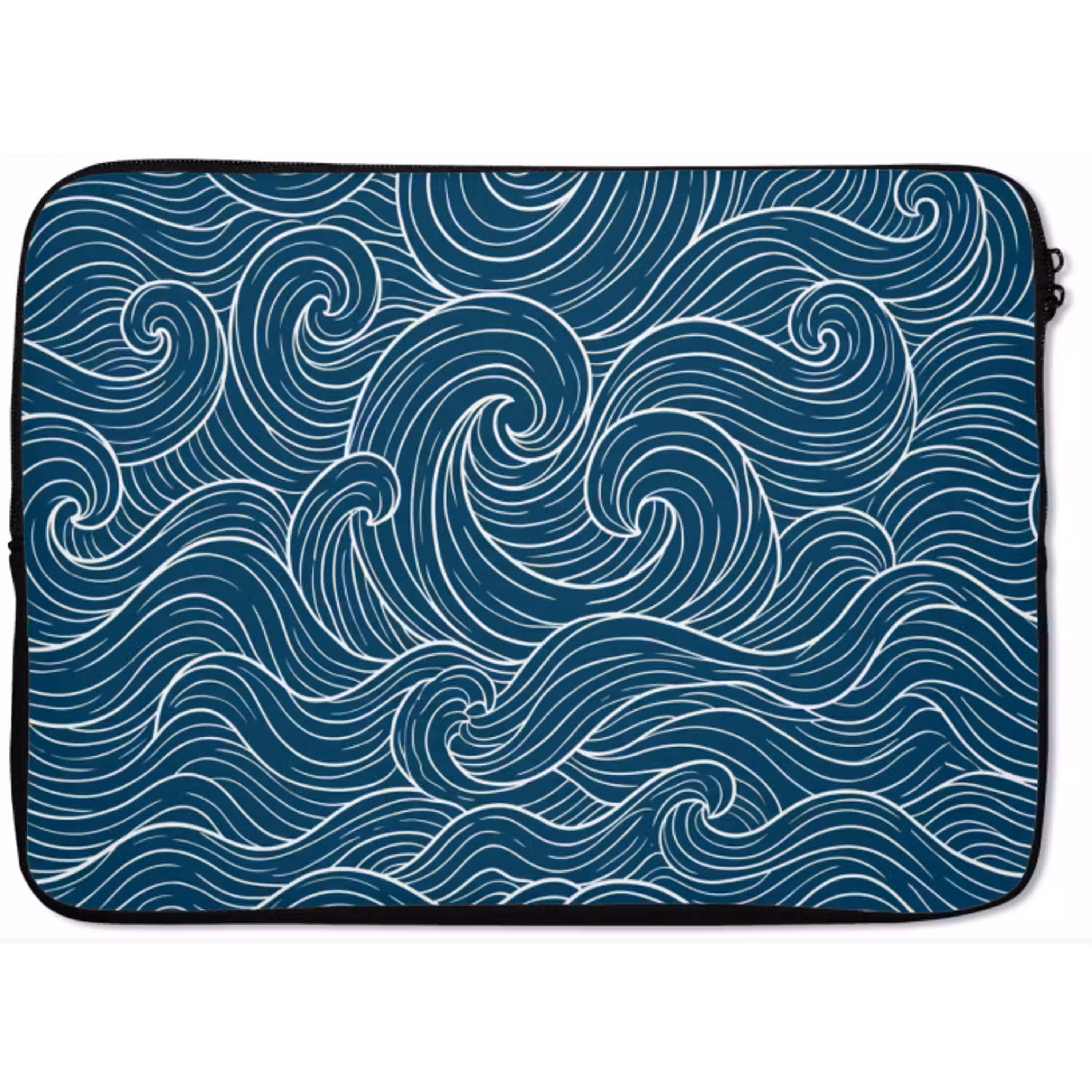 Golven - Spiraal - Water - Abstract - Blauw laptophoes neopreen klein -zkaufland3dotto