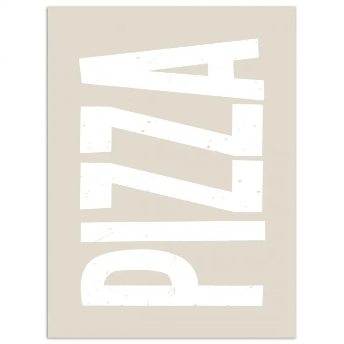 Pizza - Decoratie - Japandi - Wit poster papier klein -3d