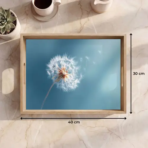 Paardenbloem - Wind - Blauw Dienblad Rechthoek middel -USP_Formaat