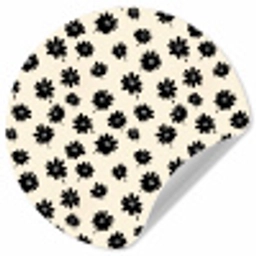 Madeliefjes - Grafisch - Zwart - Beige Wandcirkel behangsticker klein 186 -3d