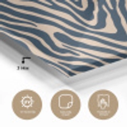 Zebra - Patroon - Blauw - Beige plexiglas 5mm klein 11 -sfeer2