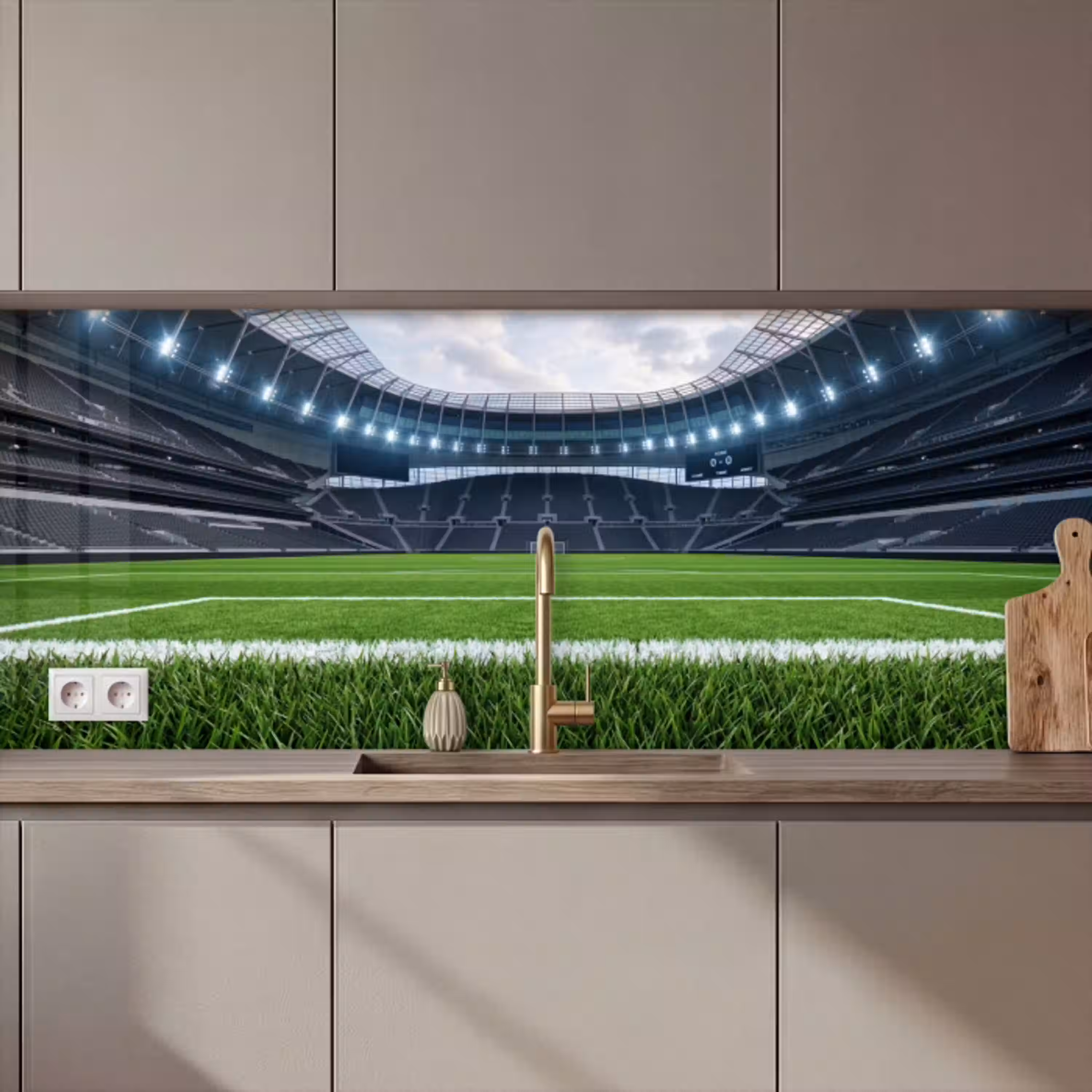 Voetbal - Stadion - Sport - Groen keuken achterwand 2 middel zz_3dshopping