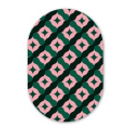 Groen - Roze - Retro - Sterren Wandcirkel Ovaal Forex klein 630 -3d