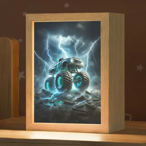 Monstertruck - Bliksem - Blauw - Jongens - Auto Light Box met kabel klein -zzz_3d_website