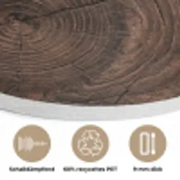 Houtnerf - Textuur - Patroon - Bruin - Rustiek Akoestische PET Vilt - Rond klein -closeup_DE