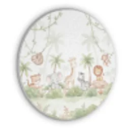 Dieren - Jungle - Pastel Akoestische PET Vilt - Rond klein -3d