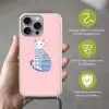 Kat - Illustratie - Minimalistisch - Roze Hoesje iPhone 16 Pro Max met koord klein -sfeer2_NL