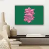 Abstract - Pink - Lijnen - Groen canvas 2cm klein -sfeer6