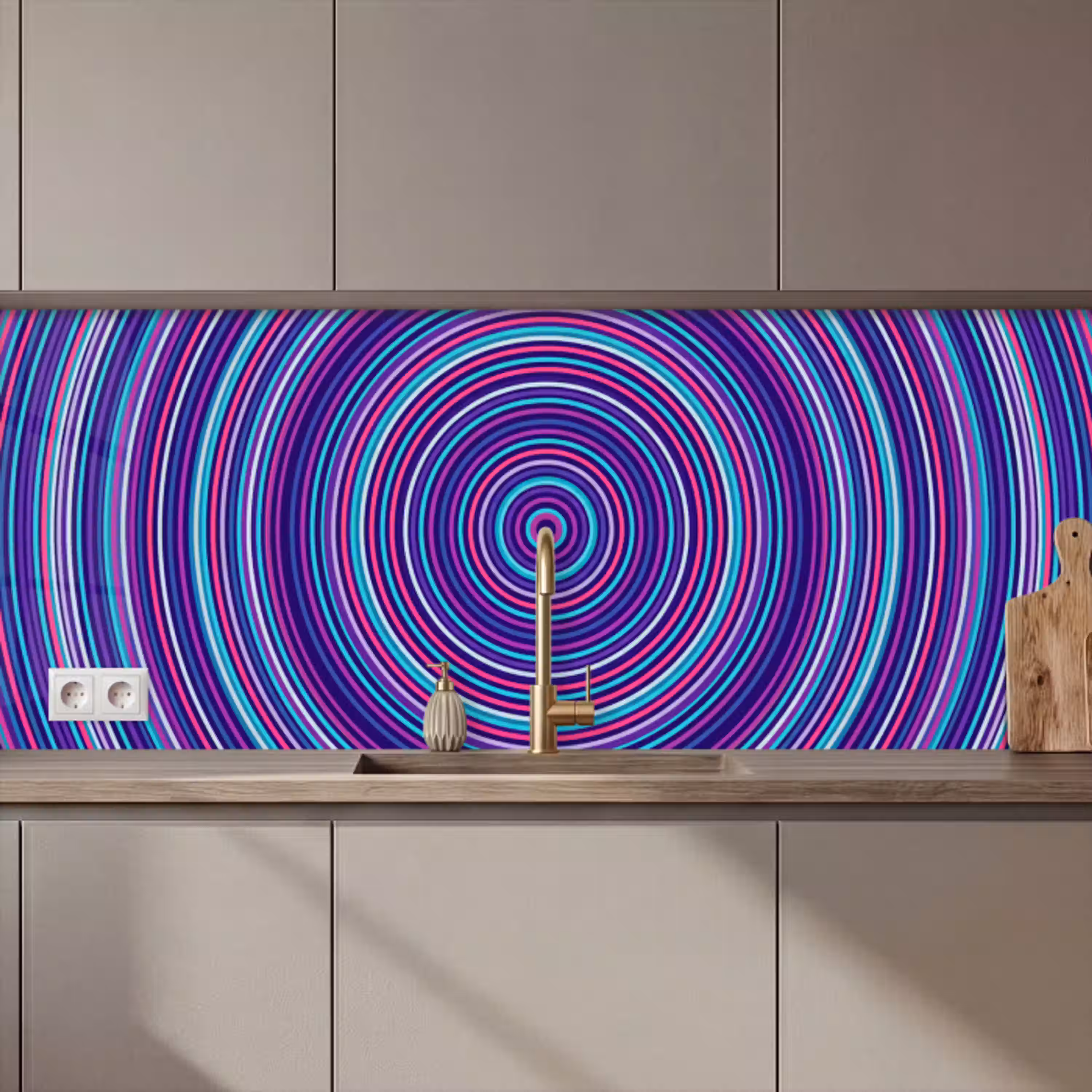 Abstract - Cirkels - Kleurrijk keuken achterwand 2 middel zz_3dshopping