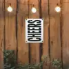 Retro - Cheers - Zwart - Decoratie tuinposter los doek klein -sfeer1