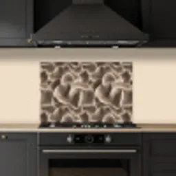Waaiervorm - Beige - Vezel textuur keuken achterwand spatscherm klein 900 -sfeer1