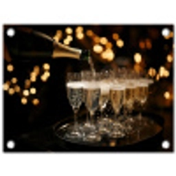 Lichtjes - Champagne - Dienblad - Glazen tuinposter los doek klein -3d