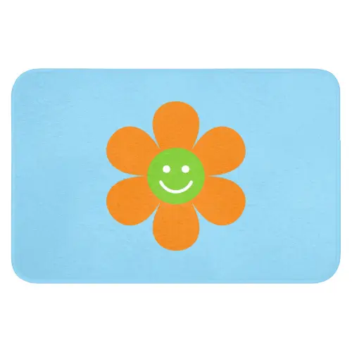 Bloem - Smiley - Kleurrijk WCmat klein -3d