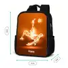 Oranje lichtvoetballer in zweefmoment Rugzak - Zwart middel -productfoto_formaten