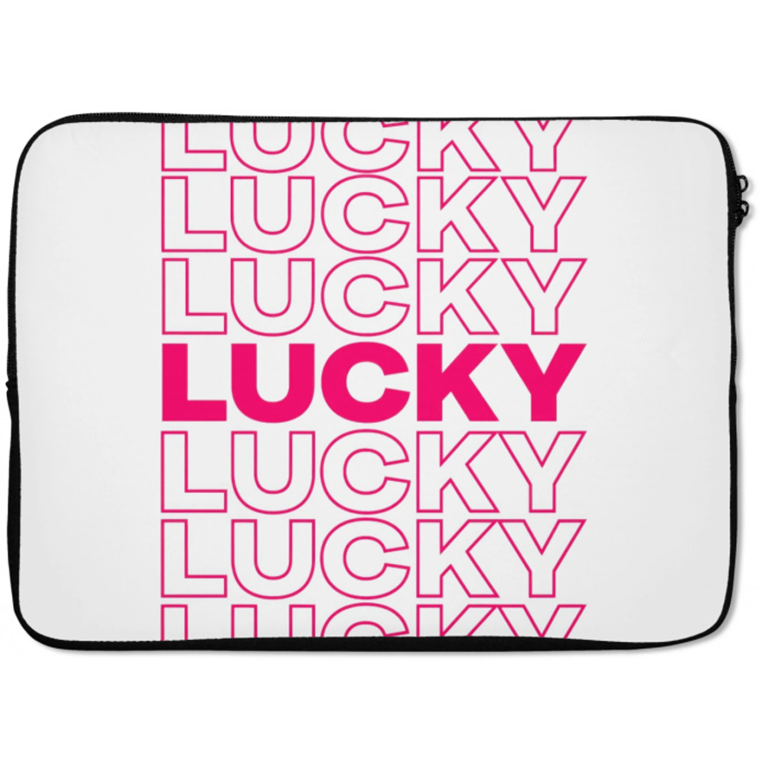 Lucky - Roze - Patroon laptophoes neopreen klein -zkaufland3dotto