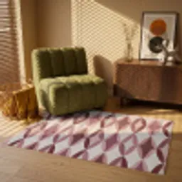 Ovaal - Textuur - Roze Vloerkleed Rechthoek klein 1091 -atmosphere_sfeer1_global