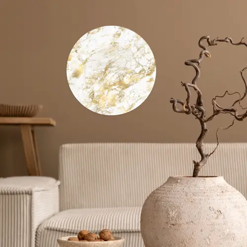Marmer - Goud - Structuur Wandcirkel behangsticker klein 186 -sfeer1