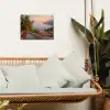 Middelandse zee - Sinaasappel - Heuvels - Zee tuinposter los doek klein -sfeer7