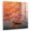 Zee - Boot - Wolken - Oranje plexiglas 5mm klein -zzzproduct_nieuw