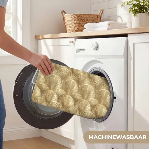 Patroon - Waaier -  Goud WCmat klein 1009 -USP_WasbaarNL