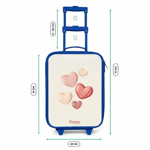 Zwevende harten in zachte rode en roze tinten Kinderkoffer - Blauw klein -productfoto_formaten