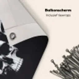 Schedels - Zwart - Contrast Balkonbeschermer Duitsland klein -closeup_NL