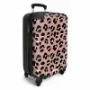 Panterprint op roze achtergrond NBS - Handbagage koffer - Volwassenen Unisex middel -productfoto_3d