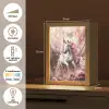 Eenhoorn - Meisje - Roze - Bloemen - Sprookje Light Box met kabel klein -USP_NL