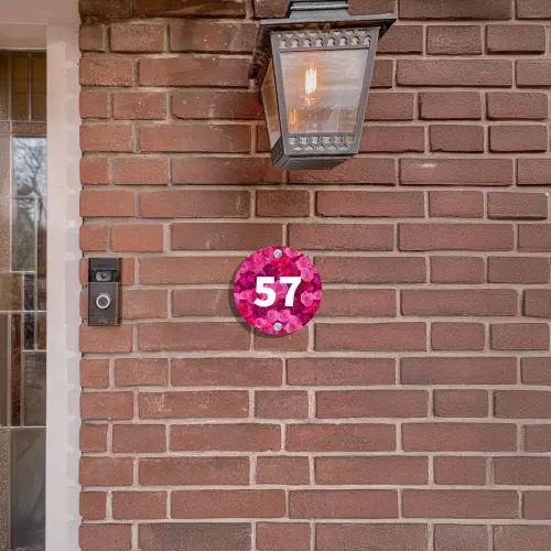 Roze rozen - Traditioneel Naambord Rond klein -sfeer7-rond-XS
