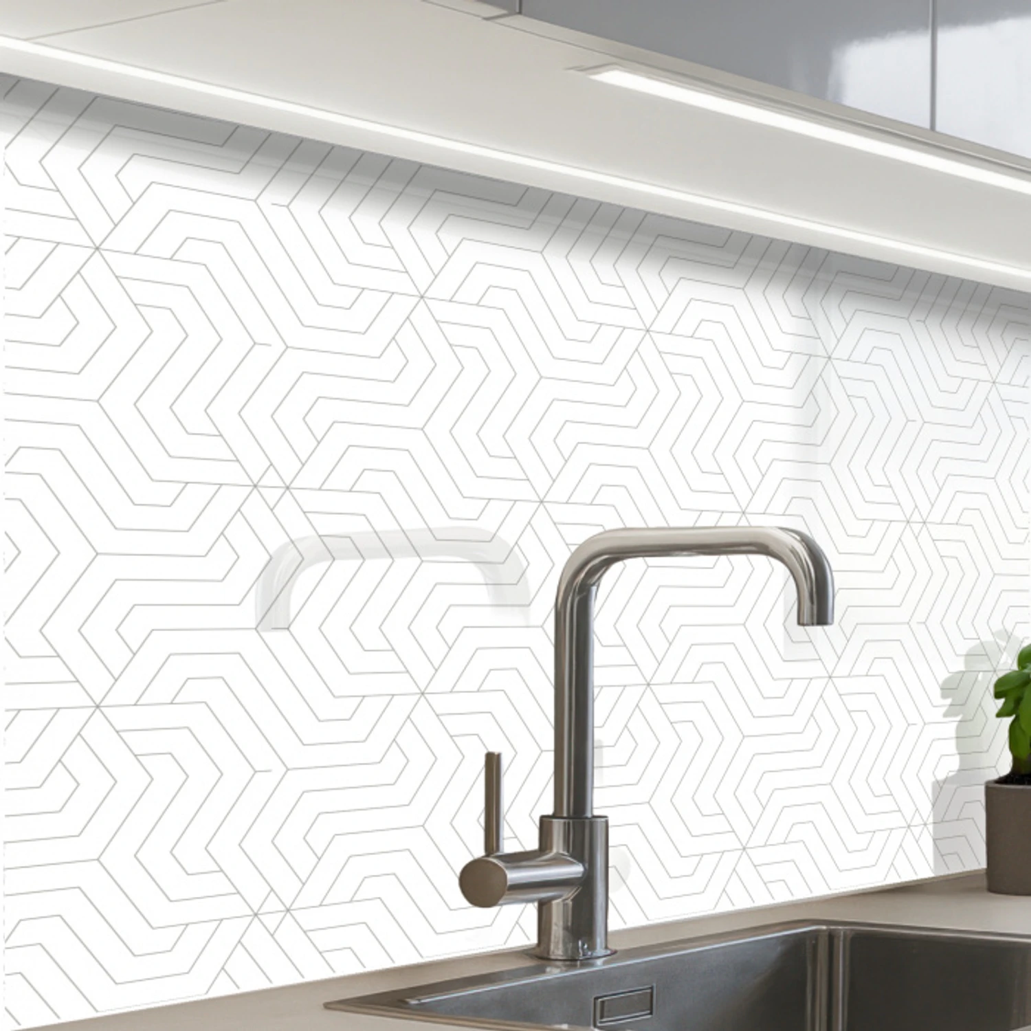 Patroon - Lijn - Design - Kleur keuken achterwand 2 middel 865 -zzzz3d_schuin