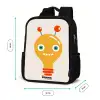 Gloeilamp robot met grote ogen Rugzak - Zwart middel -productfoto_formaten