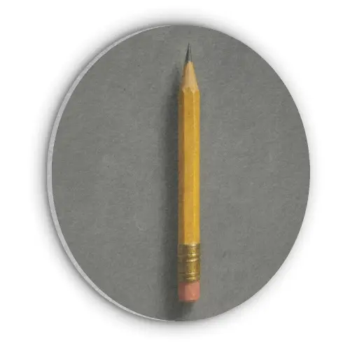 Potlood - Schilderij - Geel Akoestische PET Vilt - Rond klein -3d