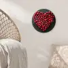 Kersen - Hart - Rood - Zwart Wandcirkel kunststof plaat 5mm dik klein -sfeer5