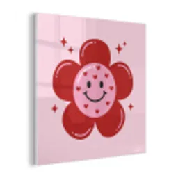 Bloem - Roze - Hartjes plexiglas 5mm klein -z3d