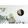 Leeuw - Gesplitst - Zwart - Lijn Wandcirkel aluminium klein -kinderkamer