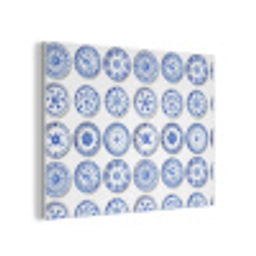 Borden - Bloemen - Patroon - Blauw PET vilt klein 837 -3d