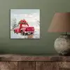 Auto - Rood - Cadeaus - Winter - Sneeuw - Kerst aluminium wit klein -sfeer2